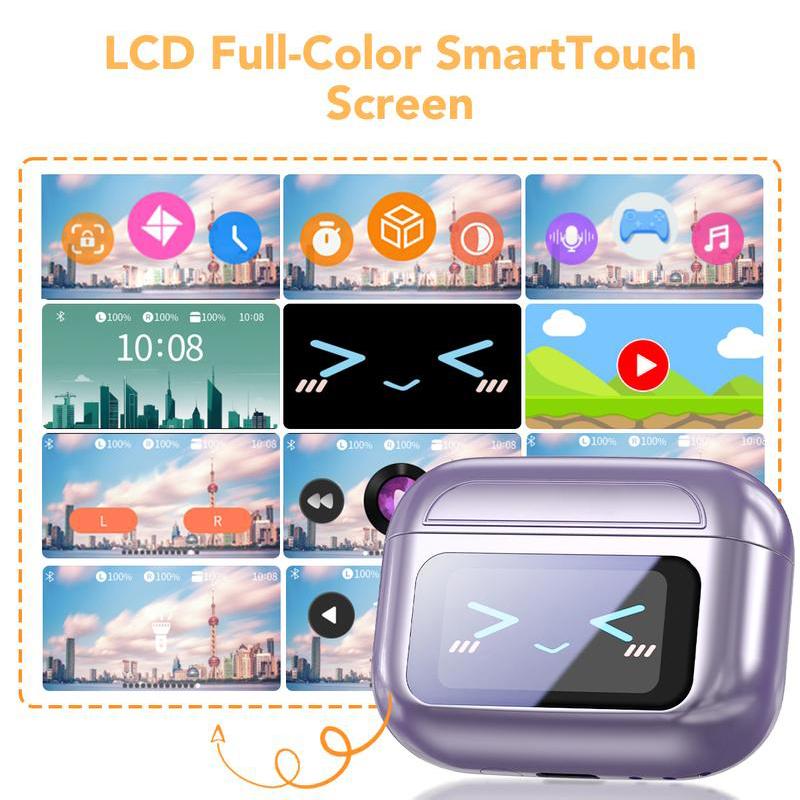 [Valentine's Day] Tukio 2026 M100 Fashion Clip-On Earphones, featuring interchangeable earring accessories, an audio-visual touchscreen, and wireless audio transmission technology. Equipped with Bluetooth 6.0 for faster and more stable connections