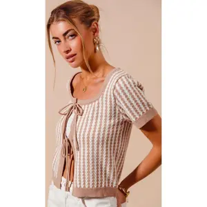 Vertical Stripe Scoop Neck Top