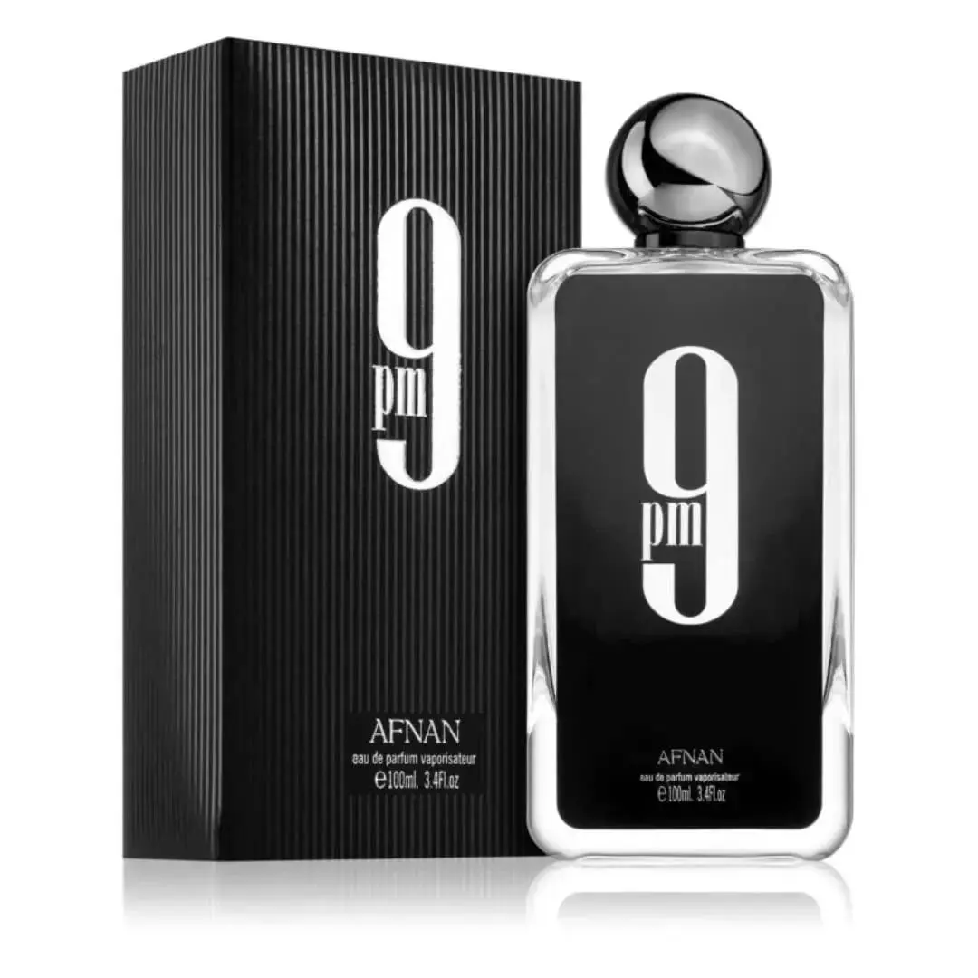 Afnan 9 Pm Eau De Parfum Spray 3.4FL.OZ For Men Fragrance Pack Perfume Apple Blend Scent Aroma Cosmetic Vanilla Scented Cologne para hombre 9pm