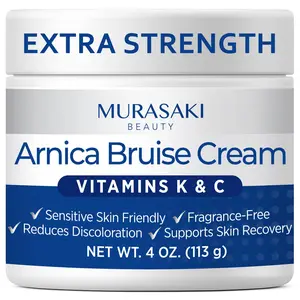 Murasaki Beauty Arnica Bruise Cream Extra Strength: Fast Healing for Bruising and Swelling on Thin & Sensitive Skin - Enriched with Arnica Montana & Vitamins K, C & E - Daily Care for Teens, Adults & Seniors 4oz