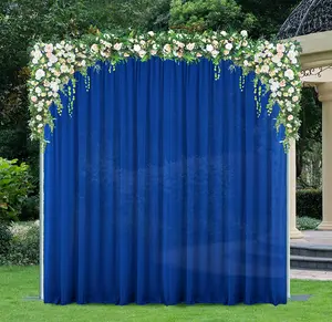 14 ft x 57" Chiffon Event Backdrop Curtain Drape Panel - Royal Blue (1pc)