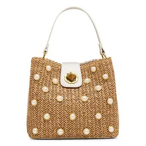 Betsey Johnson Pearl Raffia Bucket Bag