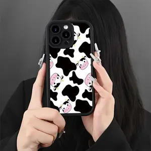 Cute Phone Case with Cow Pattern/for iPhone 17 Air/16 Plus/15 Pro Max/14 Pro/13/12/11/Full Protection Shockproof Phone Case/Suitable as a Gift for Family or Friends/Lens Protection/TY487