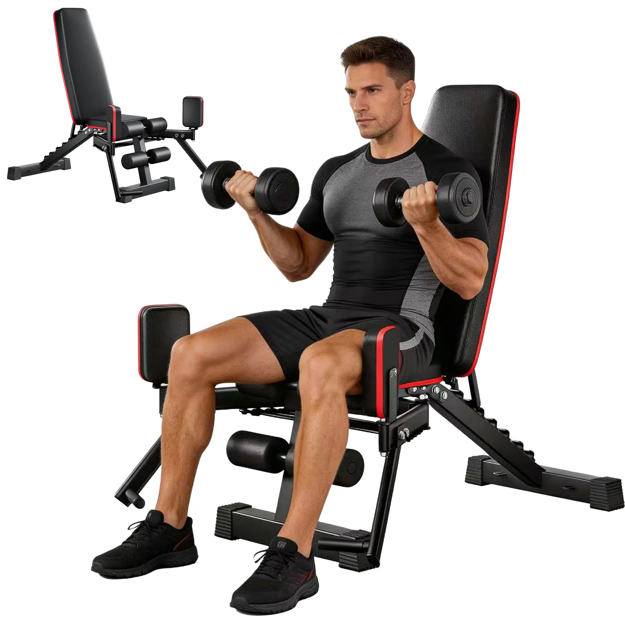 SAYGOGO  Adjustable Weight Bench with Leg Developer Multifunctional Foldable Workout Bench Full Body Training for Home Gym Strength Training