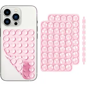 Silicone Suction Cup Phone Holder, 2 Counts/set Anti-slip Sticky Phone Grip, Hands Free Phone Holder for Selfie & Video, Phone Accessories for iPhone & Android