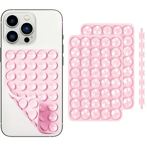 Silicone Suction Cup Phone Holder, 2 Counts/set Anti-slip Sticky Phone Grip, Hands Free Phone Holder for Selfie & Video, Phone Accessories for iPhone & Android