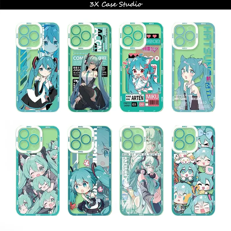 Lovely H-Hatsunes Kawaii M-Miku Phone Case For iPhone 17 16 15 14 13 12 Pro Max Plus Anti Fall Birthday And Holiday Gifts Case Cover