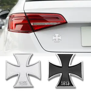 Iron Cross Chrome Metal German 1813 Malta Virtue Symbol Badge, Motorcycle Car Decoration Sticker Decal, Automotive Accessories