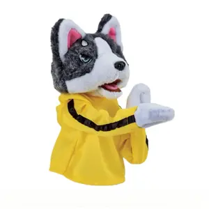 Plush boxing dog puppet set, parent-child interaction plush animal boxing dog toy, mechanical linkage doll, sound effect, finger puppet toy.