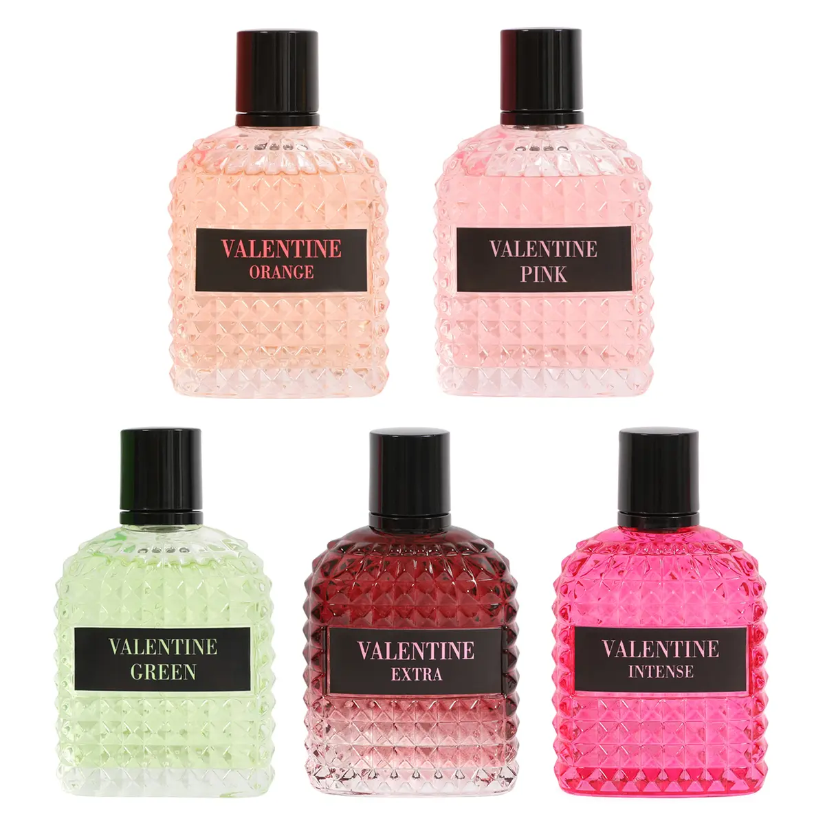 Bundle of ebc Fragrance Collection - Orange, Pink, Green, Extra, Intense - 5 Varieties of Perfume Bottles