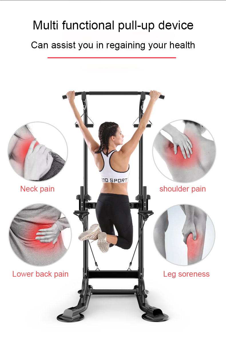 Power Tower Dip Station Pull Up Bar for Home Gym Multi-Function Adjustable Height Strength Training Workout Equipment