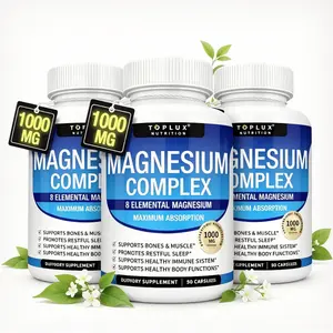 Easy Absorb Magnesium Complex 8 Elemental 1000mg for Muscle Relax Bone & Immune Support 90 Natural Capsules Healthcare Supplement Fitness