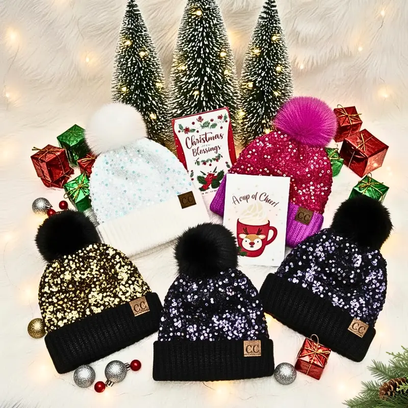 3Pcs Winter Women Beanie Hat Scarf and Touch Screen Gloves  display picture 3