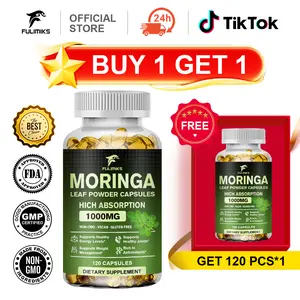 Fulimiks Moringa Capsules, Organic Pure Moringa Oleifera Leaves Extract for Energy, Skin, Gut Health, Immune, Natural Antioxidant, High Potency Moringa Oil Than Moringa Powder, Non-GMO, 120 Softgels, Buy 1 Get 1