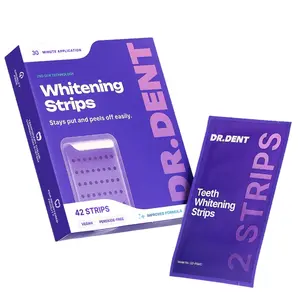 DRDENT Purple Teeth Whitening Strips - 21 Whitening Sessions - Non Sensitive Teeth Whitening - Peroxide-Free
