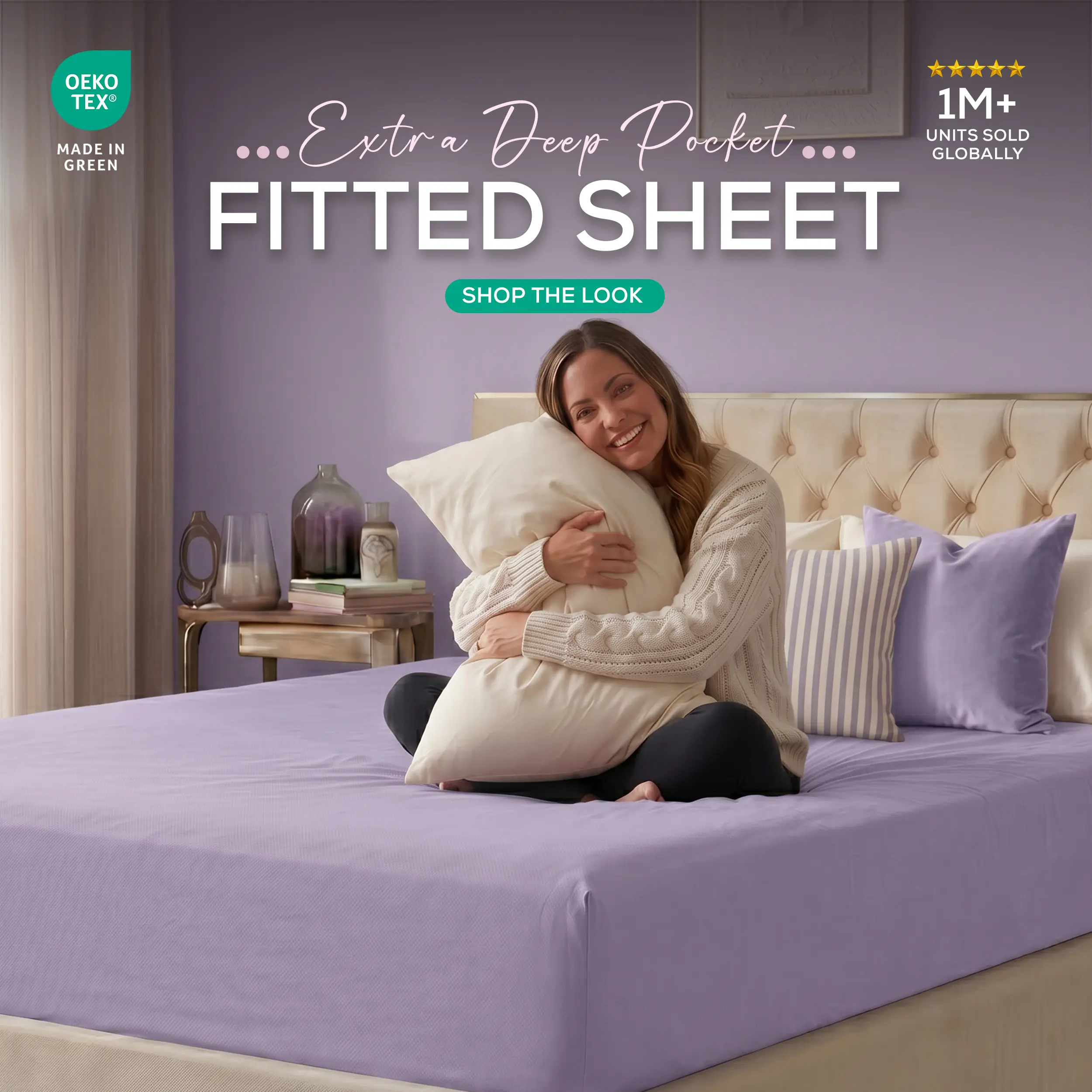 Extra Deep Pocket Fitted Sheet 21 Inch | Fits Pillow Top and Thick Mattresses, 360 All-Around Elastic, Soft Cooling Microfiber, Hotel Luxury, Shrink and Fade Resistant | Utopia Bedding