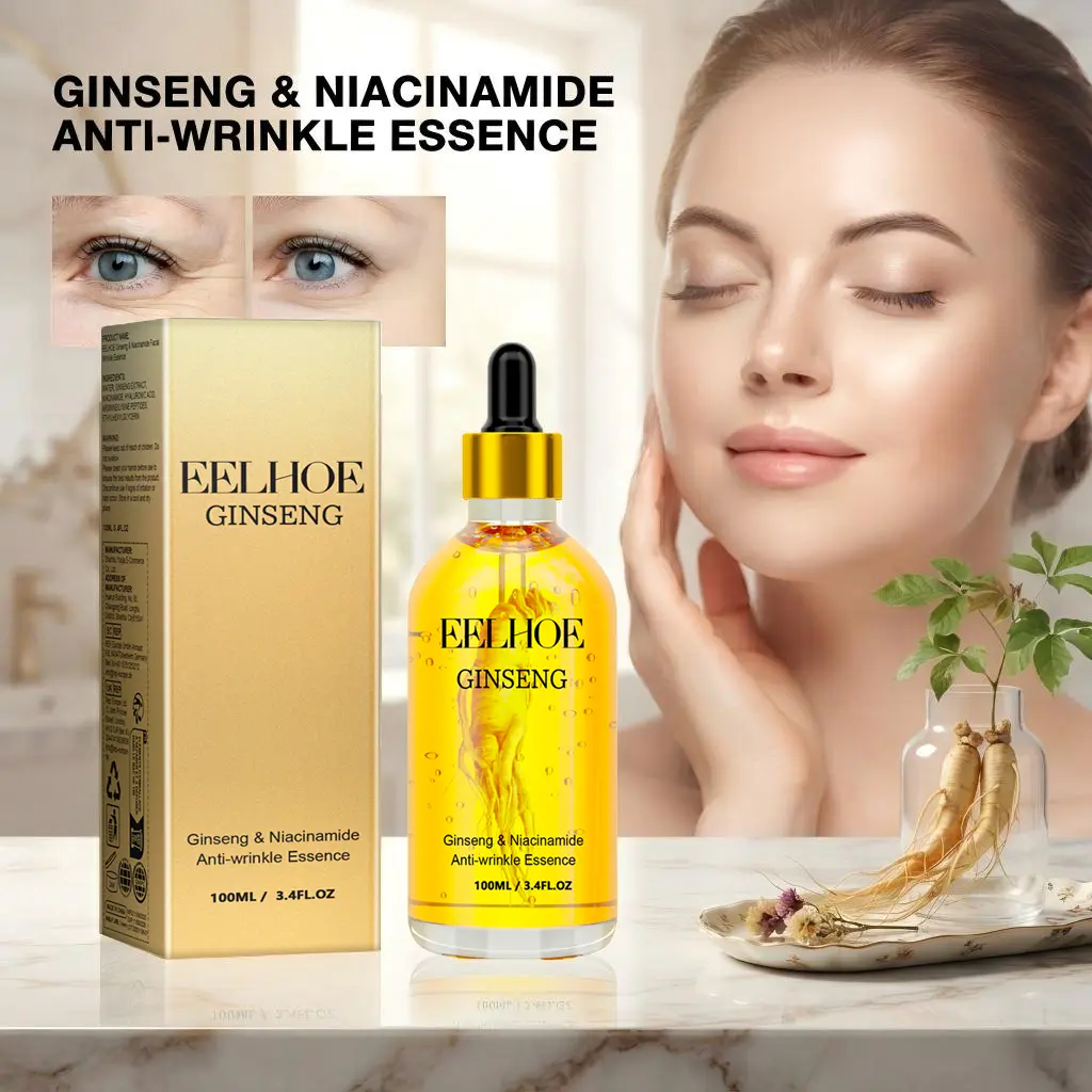 【BUY 2 GET 2 FREE】Ginseng Polypeptide Facial Serum, Anti-Aging Firming Smoothing Hydrating Essence Dropper Bottle for Men and Women Daily Skincare