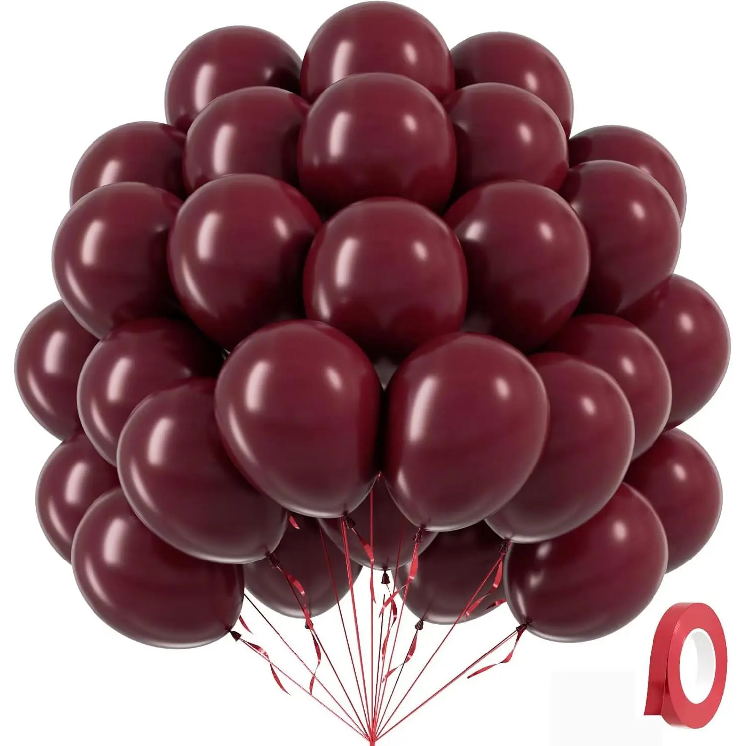 12-Inch Maroon Balloons (50pcs) - Balloon Garland Kit with Pump for Birthday, Wedding Decorations (Home & Festive Supplies)