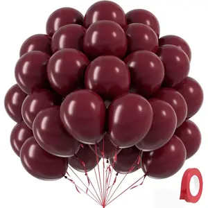Balloons 12 inch, Maroon Balloons 50pcs Party Balloons for Birthday Graduation Wedding Shower Valentine's Day Party Decorations