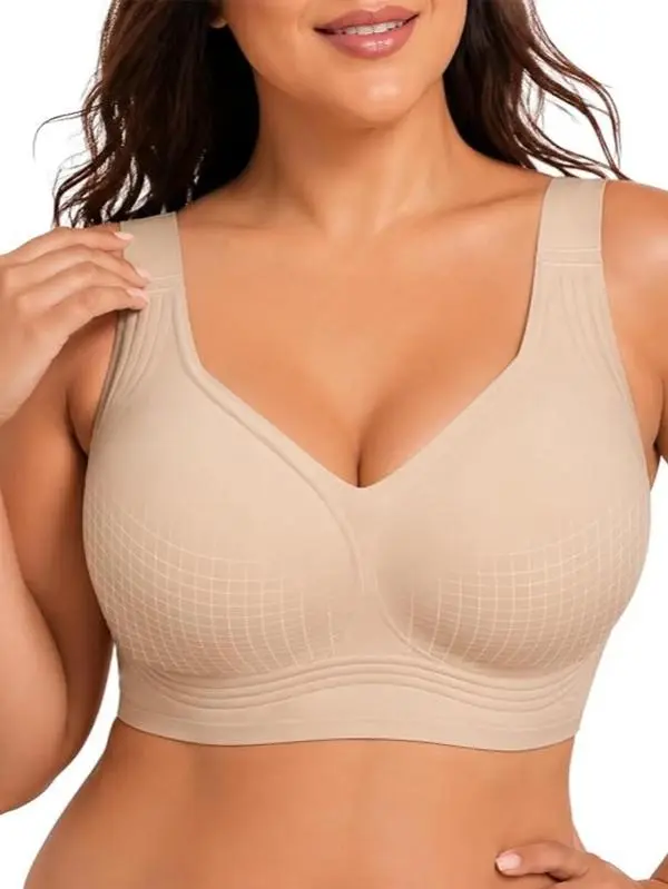 PoseFree Summer Cooling Jelly Bra Pro - Lightweight Breathable Upgrade, Fixed Non-Shifting Perforated Cups, Full Coverage Women's Lingerie, High Stretch Adjustable Strap Plain Sweetheart Bralette, Plus Size Friendly, Plussize, Bras For Women, Lady, Women'