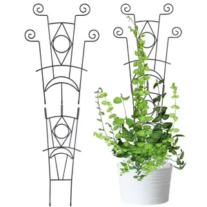 Yhtpouqe 4Pack Indoor Plant Trellis for Climbing Plants Small Garden Metal Support for Potted Plants Flowers Houseplants for Outdoor Rust-Resistant Coating Sturdy Durable Easy Use