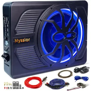 2026 New 10inch 800W Ultra-Slim Under-Seat Car Subwoofer with LED Light Amp Combo Gift