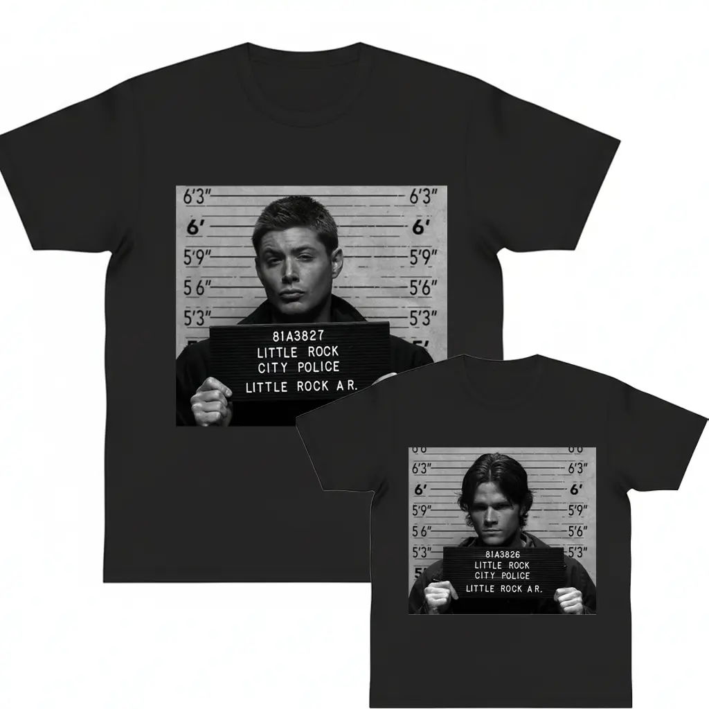 Dean and Sam Supernatural Meme 90s graphic Shirt Funny Meme Gift for Men Women Crew Neck Trending  y2k cotton fashion Streetwear Shortsleeve Top Trending yaoi lover