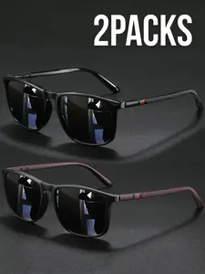 Vintage Classic Low-Key Cool Square Frame Fashion Glasses, Unisex for Hiking Camping, Men's Casual Business, Party Vacation Travel Driving Fishing, Square Frames Sunglasses