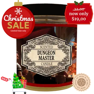 Scented Candle Dungeon Master with Surprise D20 Dice