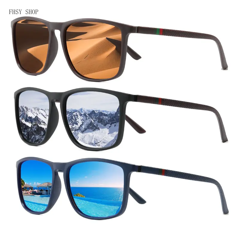 Men's Aesthetic Retro-Inspired Square Sunglasses, Blue Mirror Shades with UV400 Protection, Lightweight Frame Eyewear for Road Trips, Summer Holidays, LED Light Blocking Stickers, Men's Sunglasses, Aesthetic Men's Sunglasses