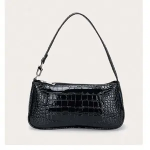 Minimalist Crocodile Pattern Shoulder Underarm Purse Waterproof Lightweight Business Casual For Teen Girls Women College Students Rookies White-Collar Workers Office Commute