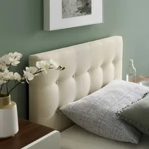 Modway Emily Twin Upholstered Fabric Headboard in Ivory