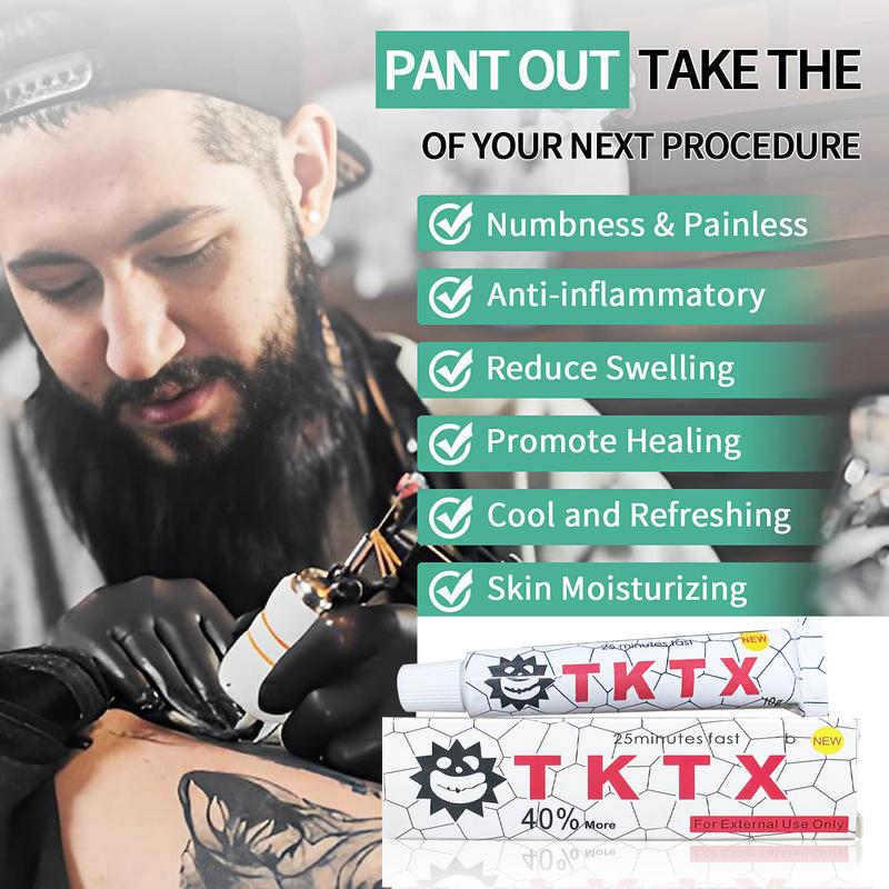 TKTX Tattoo External Cream, Relief Cream for Tattoos, Waxing, Microneedling, Lecithin External Cream(10g) Cosmetic.