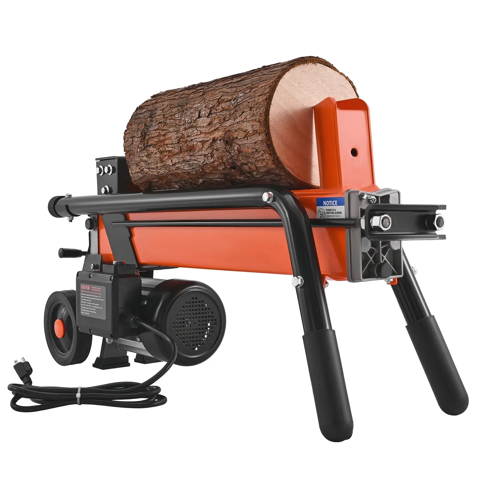 VEVOR Electric Log Splitter, 6.5 Tons Electric Wood Splitter, 1500W 15 Amp Motor, Portable Firewood Splitting Machine with 6 Wheels, Wood Splitters for Forestry Harvesting, Efficient Secure