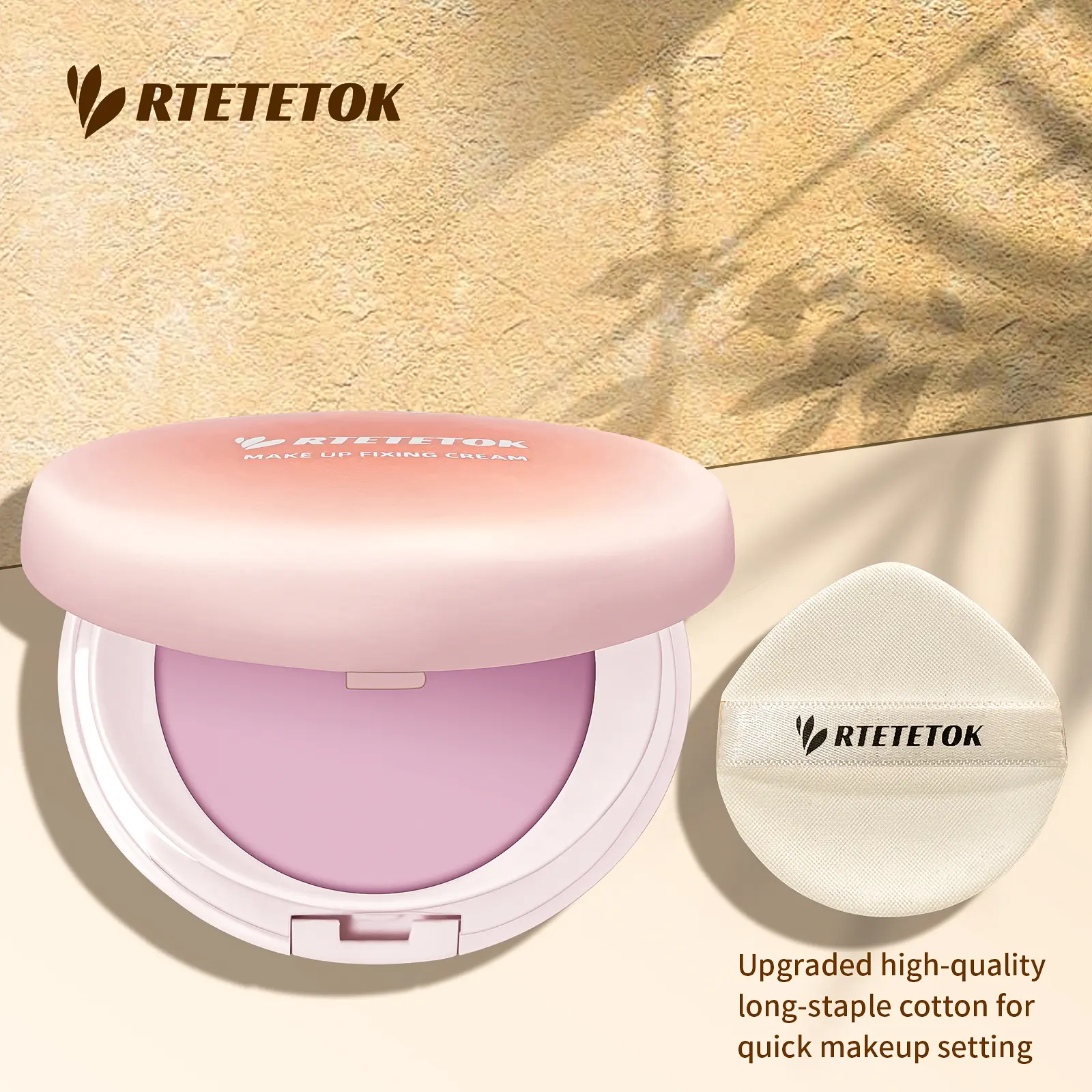 RTETETOK Makeup Setting Cream Oil Control Waterproof Matte Long-lasting Flawless Facial Makeup with Mirror Non-Lossing Powder Silky Cosmetic Smooth