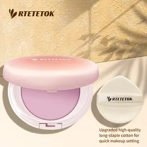 RTETETOK Makeup Setting Cream Oil Control Waterproof Matte Long-lasting Flawless Facial Makeup with Mirror Non-Lossing Powder Silky Cosmetic Smooth