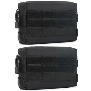 2pcs Tactical Waist Belt Pouches with Molle Attachment, Outdoor Tactical Small Waist Bags for Versatile Carrying, Handy Vest Pouches for Gear Storage, Durable Outdoor Hiking