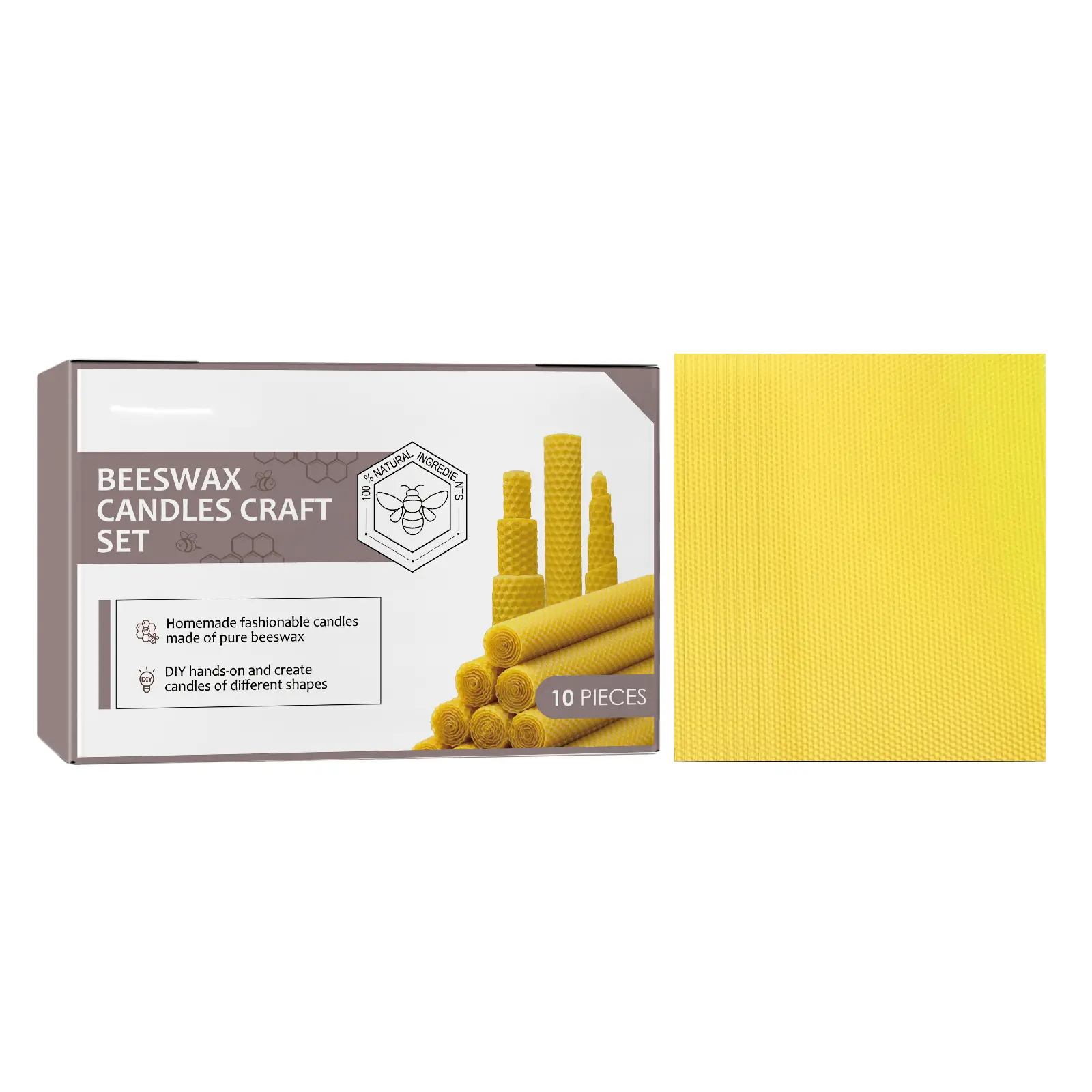 Pure Beeswax Sheets DIY Handmade Honeycomb Candle Raw Material Rollable Wax Slice Create Christmas Festive Atmosphere Viral TikTok Holiday Handicraft Candle Making Supply