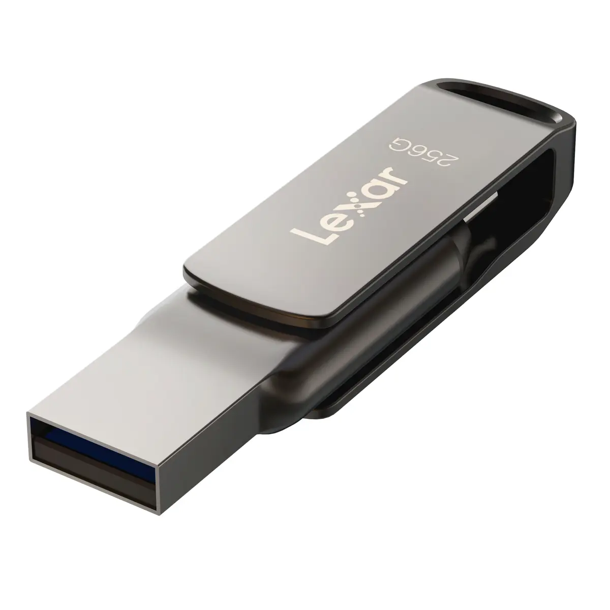 Lexar JumpDrive Dual Drive D400 256GB USB 3.1 Type-C Flash Drive - Silver, High-Speed File Storage Device for Computers & Office Use
