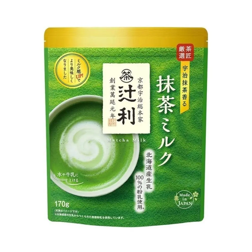 Kataoka Tsuji Creamy Matcha Milk Tea Mix Beverage - 170g Japanese Tea Drink for Home Enjoyment