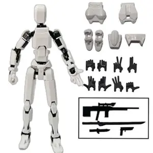 DIY Lucky 13 Multi-Jointed Full Body Moveable 3D Printed Action Figure, DIY Stress Relief Assembly Exercise, Reversible Skin & Hand Gestures