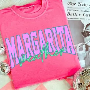 Comfort Colors Margarita weather Distressed T-Shirt, Summer Shirt Trendy Summer Tee, Aesthetic Summertime Distressed Shirt