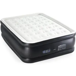 Air Mattress -16in- 18in  Inflatable Blow Up Mattress Airbed With Built-in High Capacity Pump, Double Height, Adjustable, Non-Slip Bottom Design