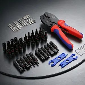 All-in-One Solar Panel Connectors & Tool Kit - Secure Setup with 20 Pairs, Crimper, Wrenches & Stripper for 2.5/4mm² PV Cable