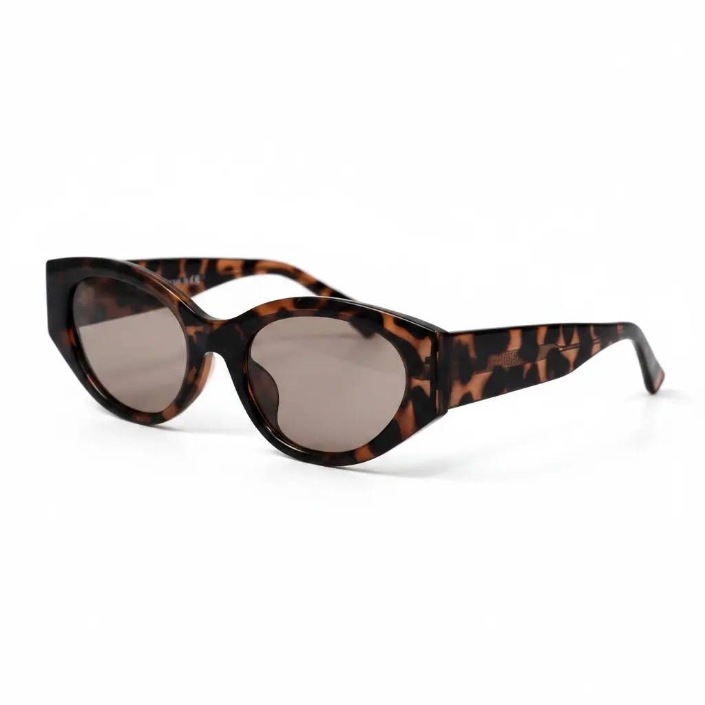 Women's Leopard Brown Cat-Eye Sunglasses, Medium to Round Face