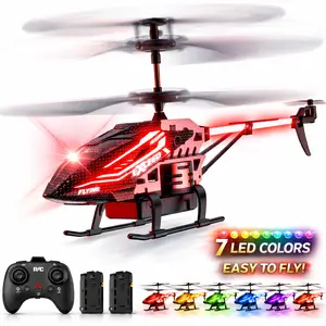 RC Helicopter for Kids with LED Lights, Easy to Fly Remote Control Helicopter with Altitude Hold, 2 Batteries Flying Toy, Indoor Outdoor Gift for Boys Girls