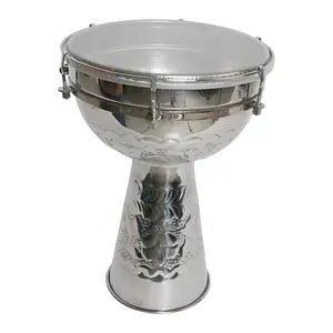 Metal Doumbek with Synthetic Head 10-by-15-Inch