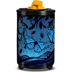 Electric Wax Melt Warmer PTC Heating Plate with 7 Colors LED Changing Light Wax Warmer  Warmer for Home Office Gifts & Decor(Butterfly)