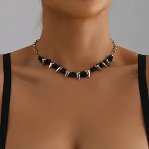 1pcs Gothic Conical Necklace, Punk-Style Collar Bone Chain, Holiday Party Birthday Gift Jewelry for Women