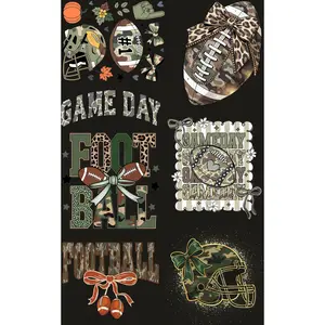 FOOTBALL & CAMO (1) PREMADE GANGSHEET - 22X36 DTF TRANSFERS - DIRECT TO FILM